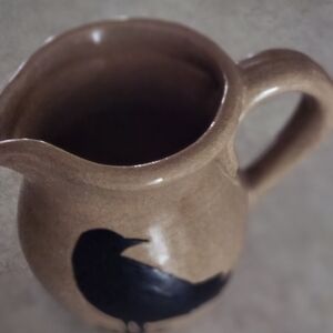 Crow collection pottery small pitcher